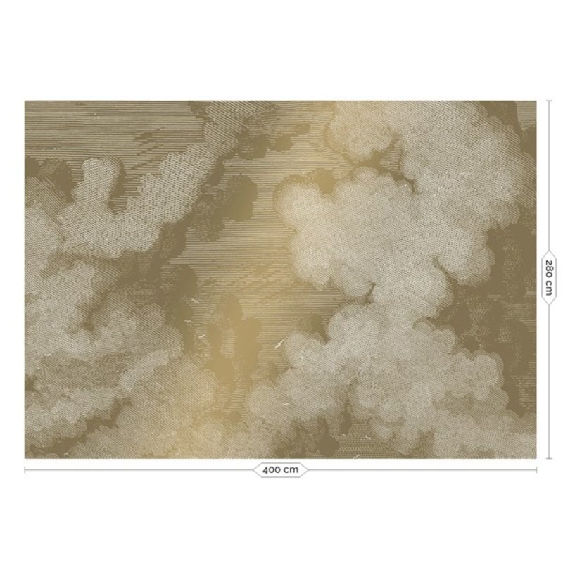 KEK Amsterdam-collectie  Gold Wallpaper Engraved Clouds