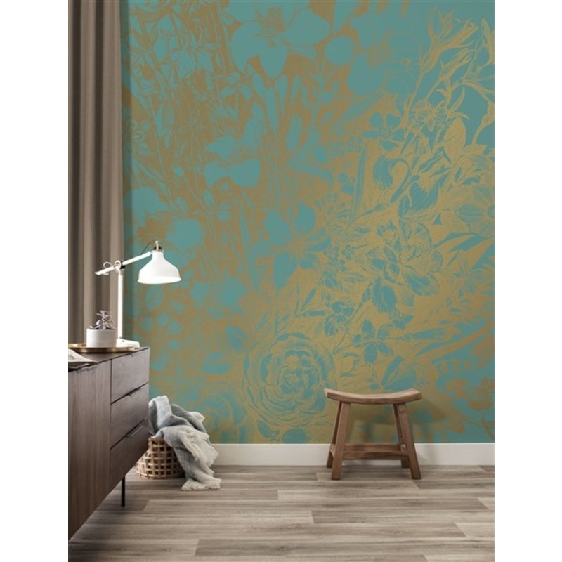 KEK Amsterdam-collectie  Gold Wallpaper Engraved Flowers Mint