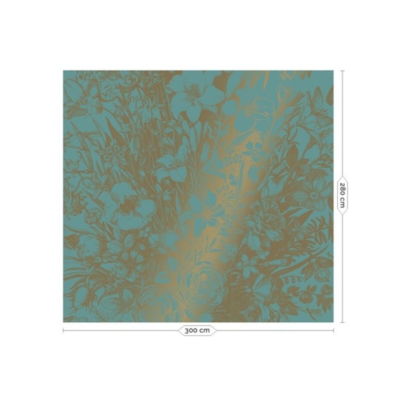 KEK Amsterdam-collectie  Gold Wallpaper Engraved Flowers Mint