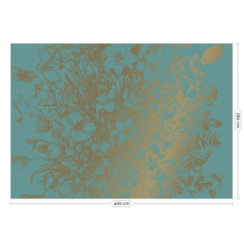 KEK Amsterdam-collectie  Gold Wallpaper Engraved Flowers Mint