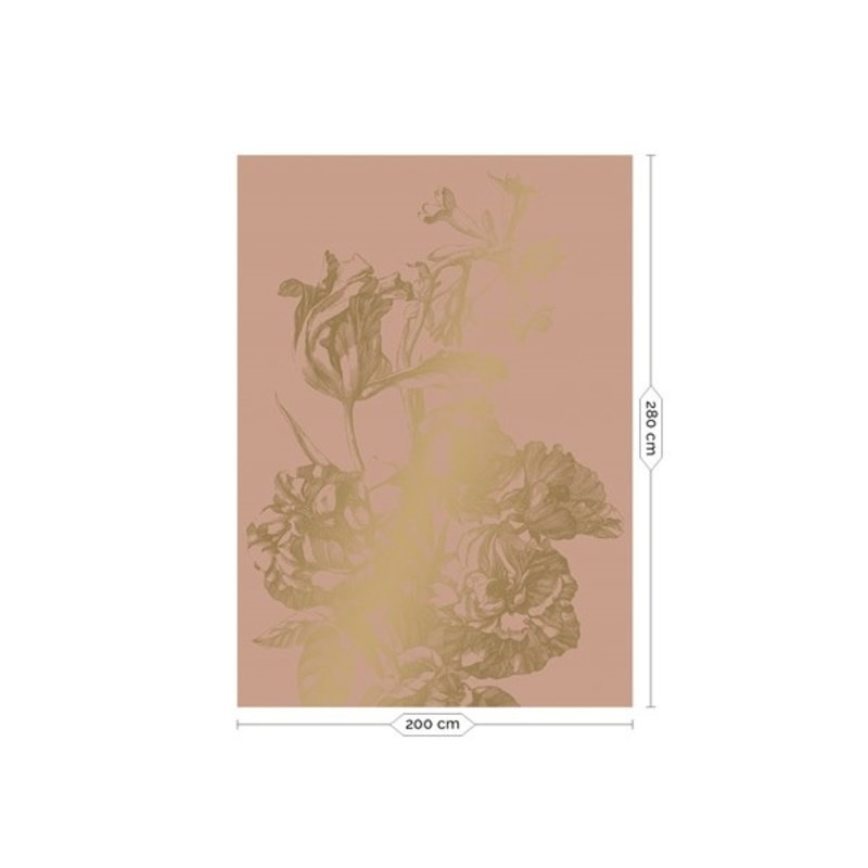 KEK Amsterdam-collectie  Gold Wallpaper Engraved Flowers Nude