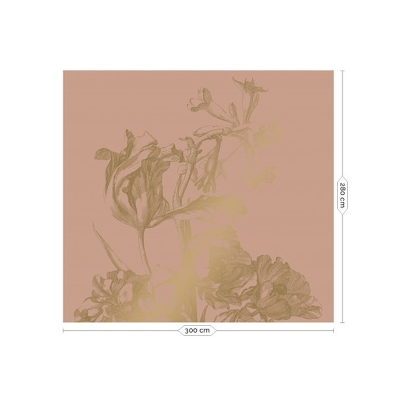 KEK Amsterdam-collectie  Gold Wallpaper Engraved Flowers Nude