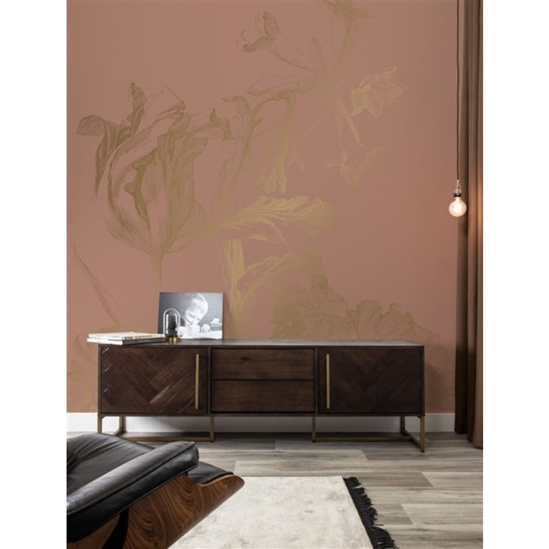 KEK Amsterdam-collectie  Gold Wallpaper Engraved Flowers Nude