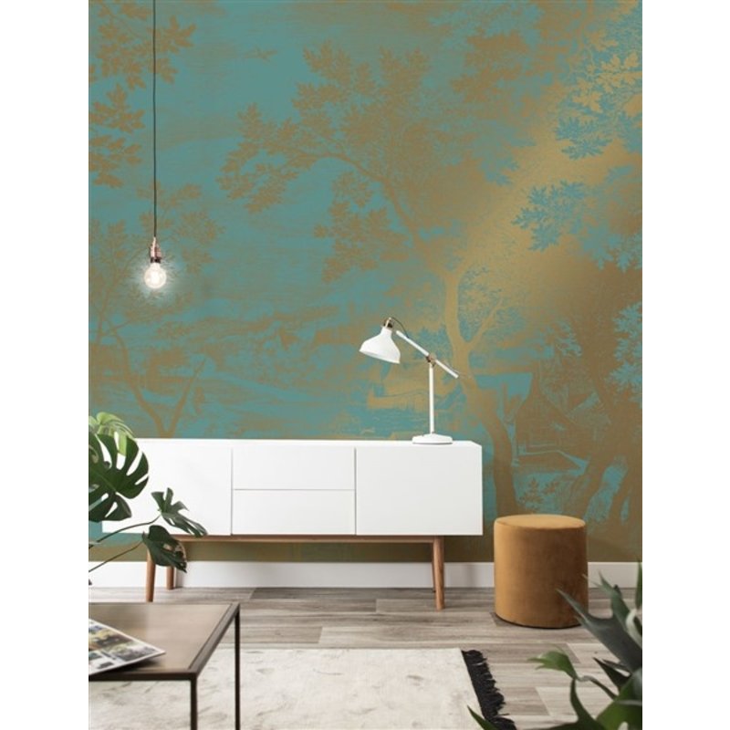 KEK Amsterdam-collectie  Gold Wallpaper Engraved Landscapes Mint