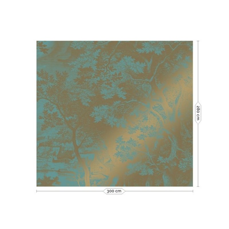 KEK Amsterdam-collectie  Gold Wallpaper Engraved Landscapes Mint