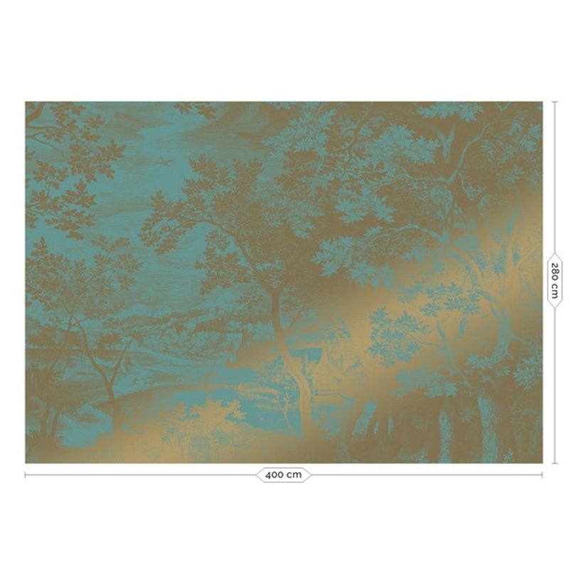 KEK Amsterdam-collectie  Gold Wallpaper Engraved Landscapes Mint