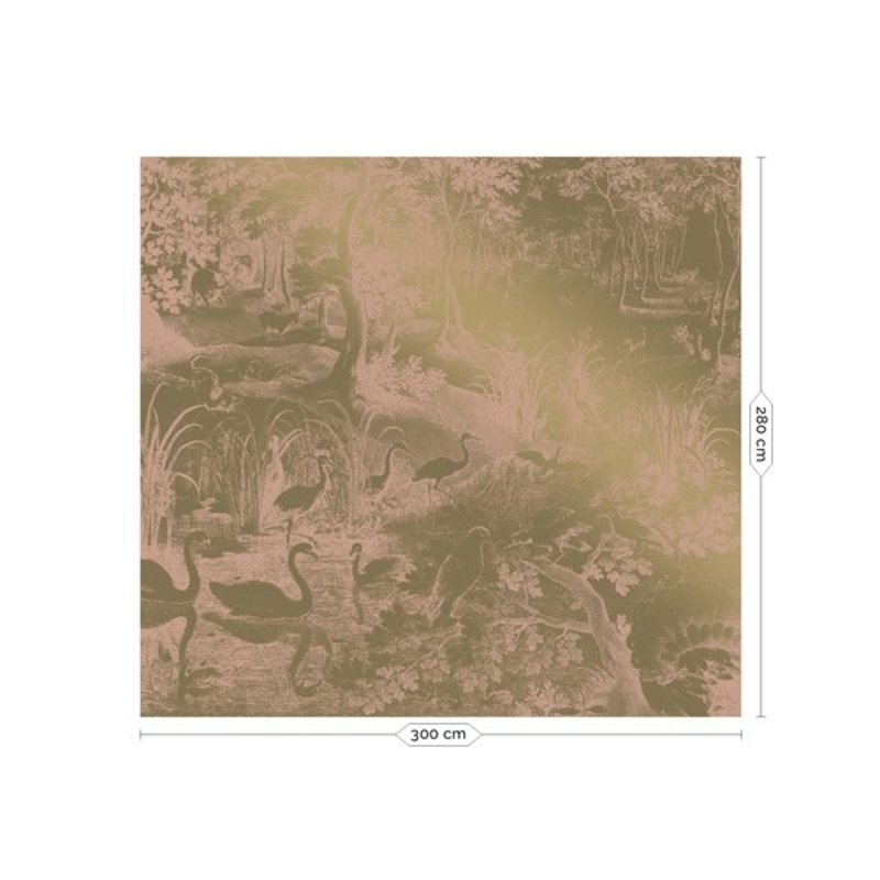 KEK Amsterdam-collectie  Gold Wallpaper Engraved Landscapes Nude