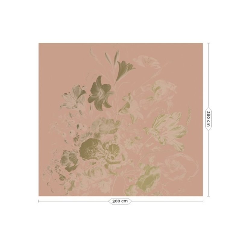 KEK Amsterdam-collectie  Gold Wallpaper Golden Age Flowers Nude