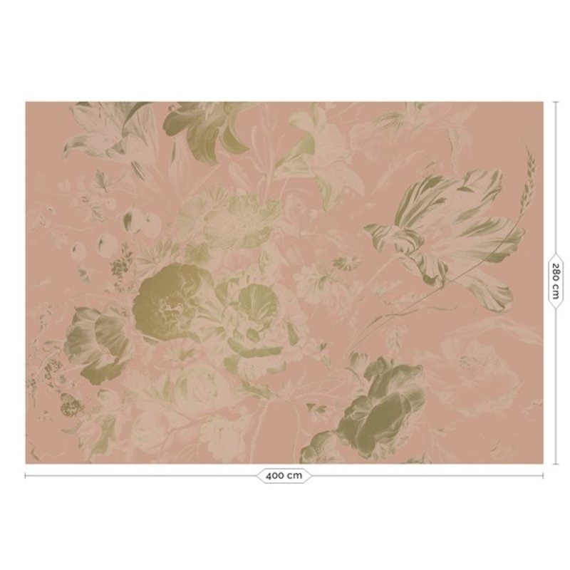 KEK Amsterdam-collectie  Gold Wallpaper Golden Age Flowers Nude