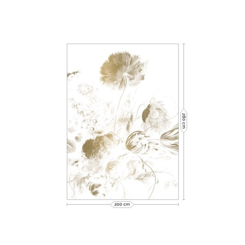 KEK Amsterdam-collectie  Gold Wallpaper Golden Age Flowers White