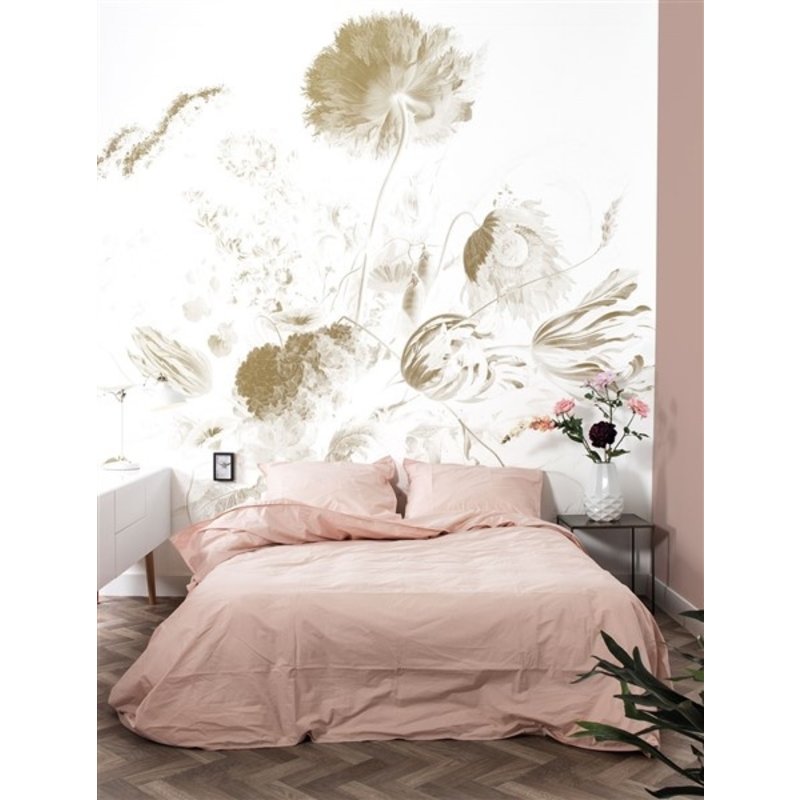 KEK Amsterdam-collectie  Gold Wallpaper Golden Age Flowers White