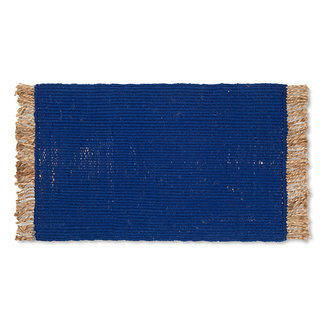 ferm LIVING Block Mat - Bright Blue/Natural