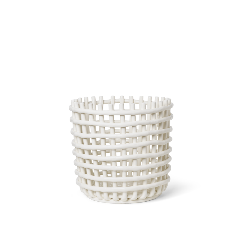 ferm LIVING-collectie Ceramic Basket - XL - Off-White