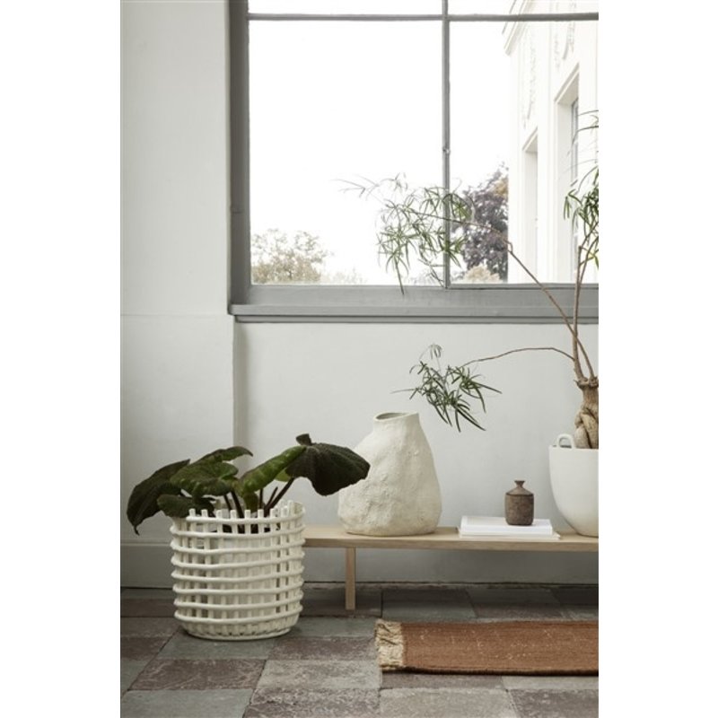 ferm LIVING-collectie Ceramic Basket - XL - Off-White