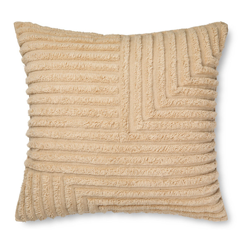 ferm LIVING-collectie Crease Wool Cushion - Large - Light Sand
