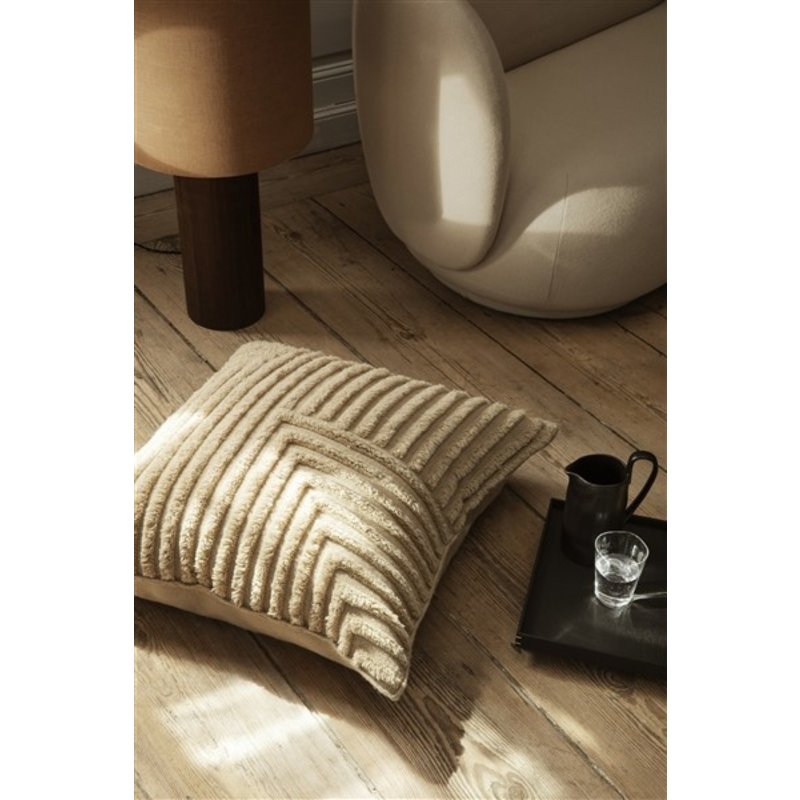 ferm LIVING-collectie Crease Wool Cushion - Large - Light Sand