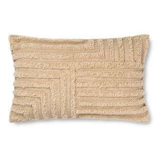 ferm LIVING Crease Wool Cushion Rect. - Light Sand