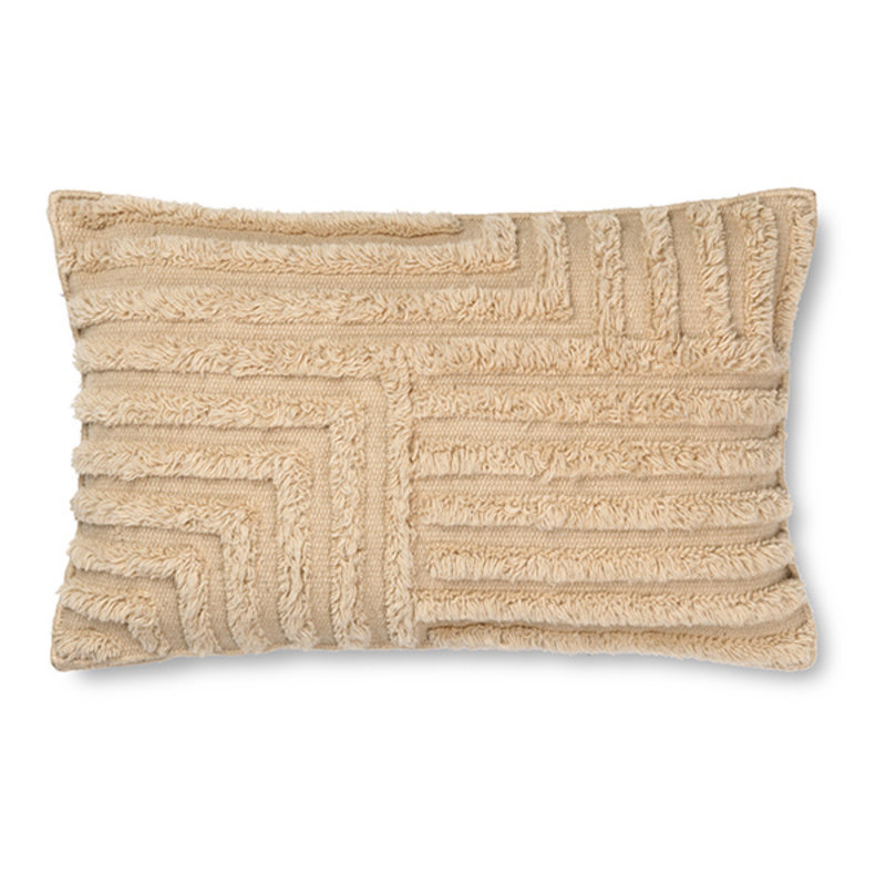 ferm LIVING-collectie Crease Wool Cushion Rect. - Light Sand