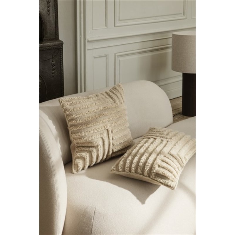 ferm LIVING-collectie Crease Wool Cushion Rect. - Light Sand