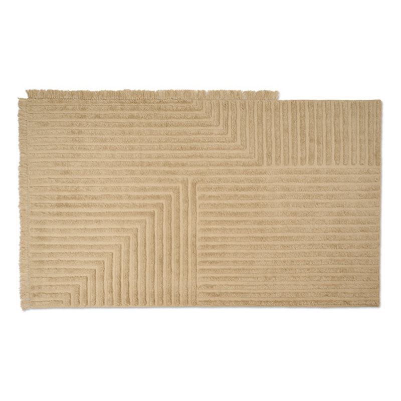 ferm LIVING-collectie Crease Wool Rug - Large - Light Sand