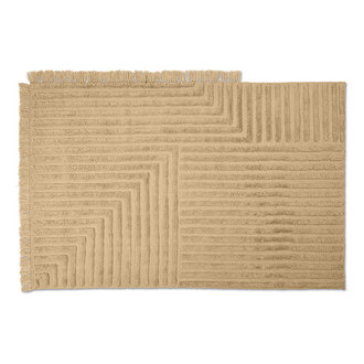 ferm LIVING Crease Wool Rug - Small - Light Sand