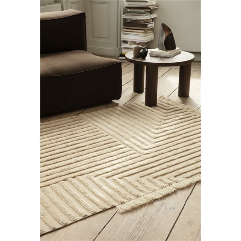 ferm LIVING-collectie Crease Wool Rug - Small - Light Sand