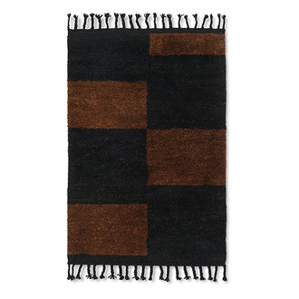 ferm LIVING Mara Knotted Rug - L - Black/Chocolate