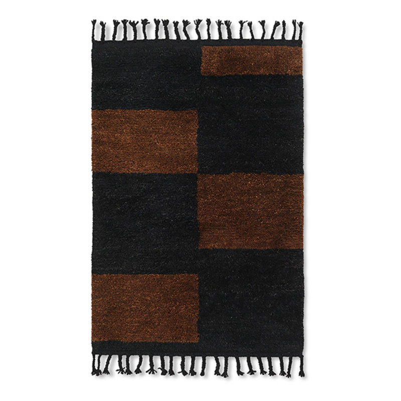 ferm LIVING-collectie Mara Knotted Rug - S - Black/Chocolate