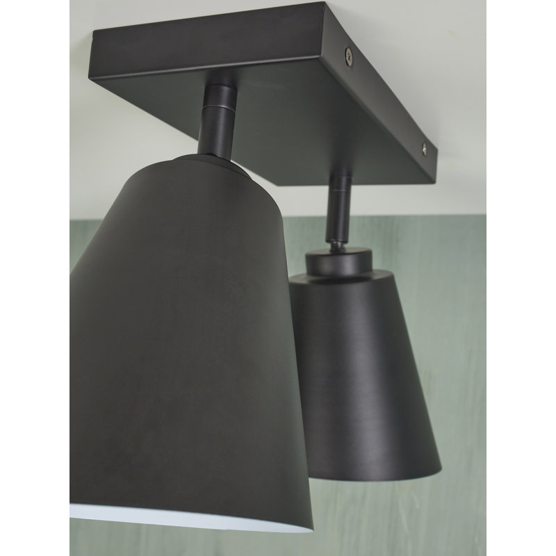 it's about RoMi-collectie Ceiling lamp iron Bremen 2-shade rectangular, black