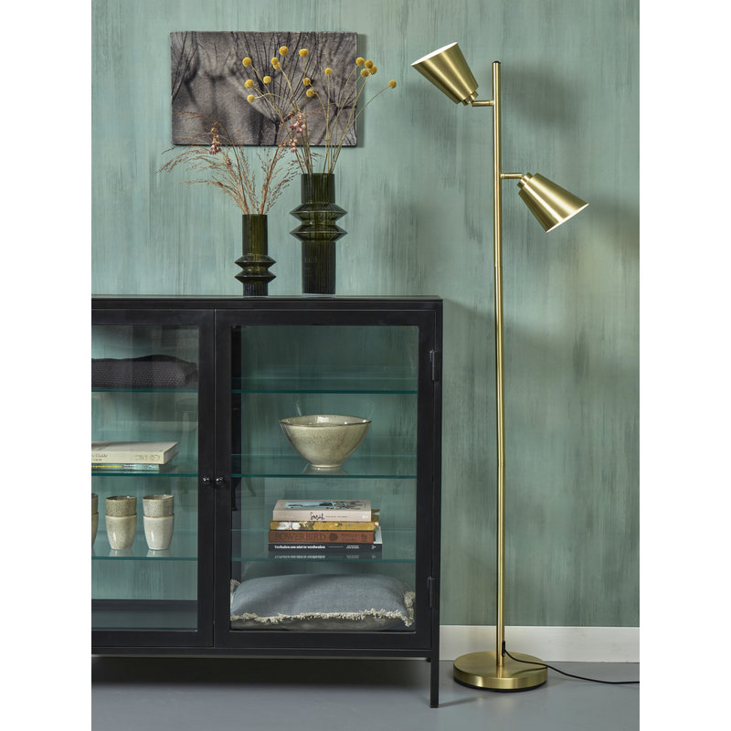 it's about RoMi-collectie Floor lamp iron Bremen 2-shade, gold