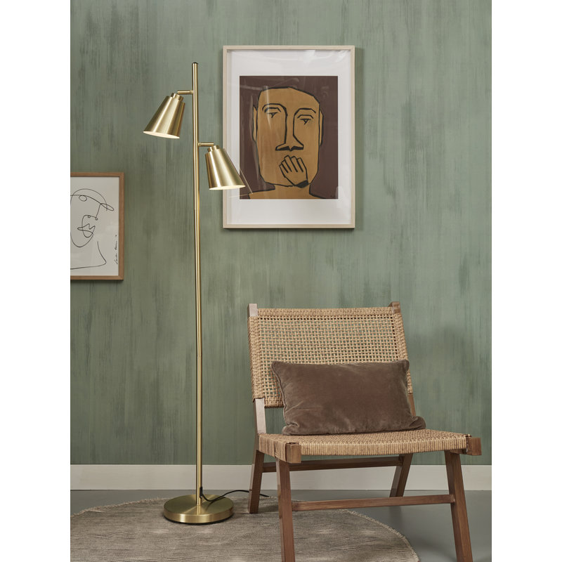 it's about RoMi-collectie Floor lamp iron Bremen 2-shade, gold