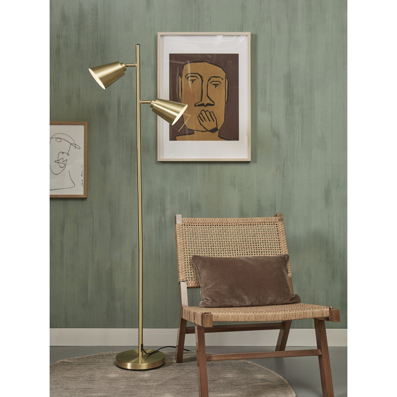 it's about RoMi-collectie Floor lamp iron Bremen 2-shade, gold