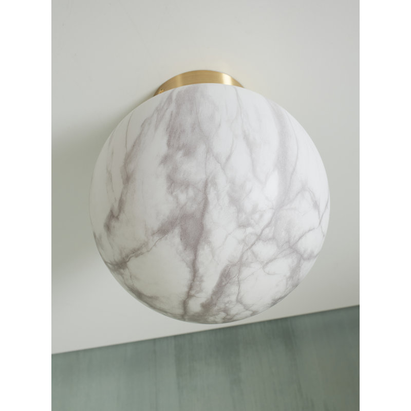 it's about RoMi-collectie Ceiling lamp Carrara globe white marble print/gold, S