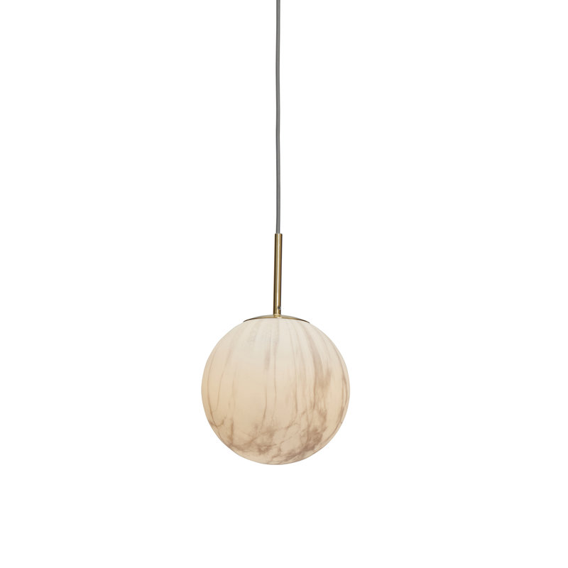 it's about RoMi-collectie Hanging lamp Carrara globe white marble print/gold, M