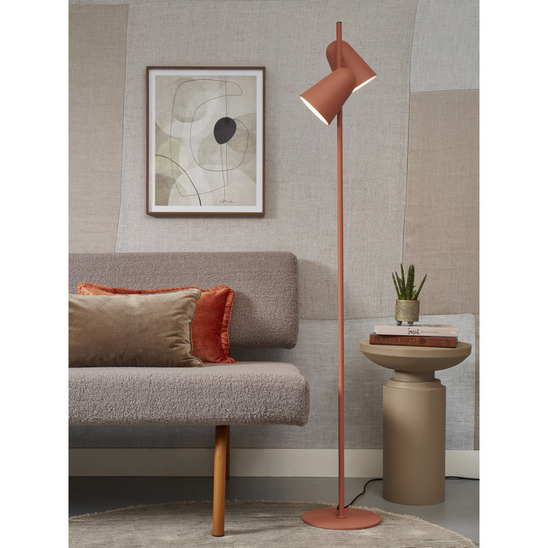 it's about RoMi-collectie Floor lamp iron Salamanca 2-shade h.145x28cm, terra