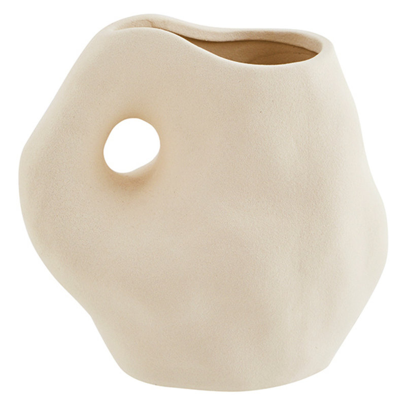Madam Stoltz-collectie Madam Stoltz Stoneware vase Vanilla