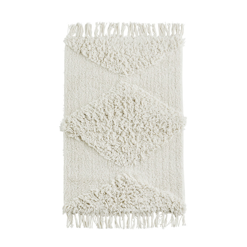 Madam Stoltz-collectie Madam Stoltz Tufted cotton bath mat White