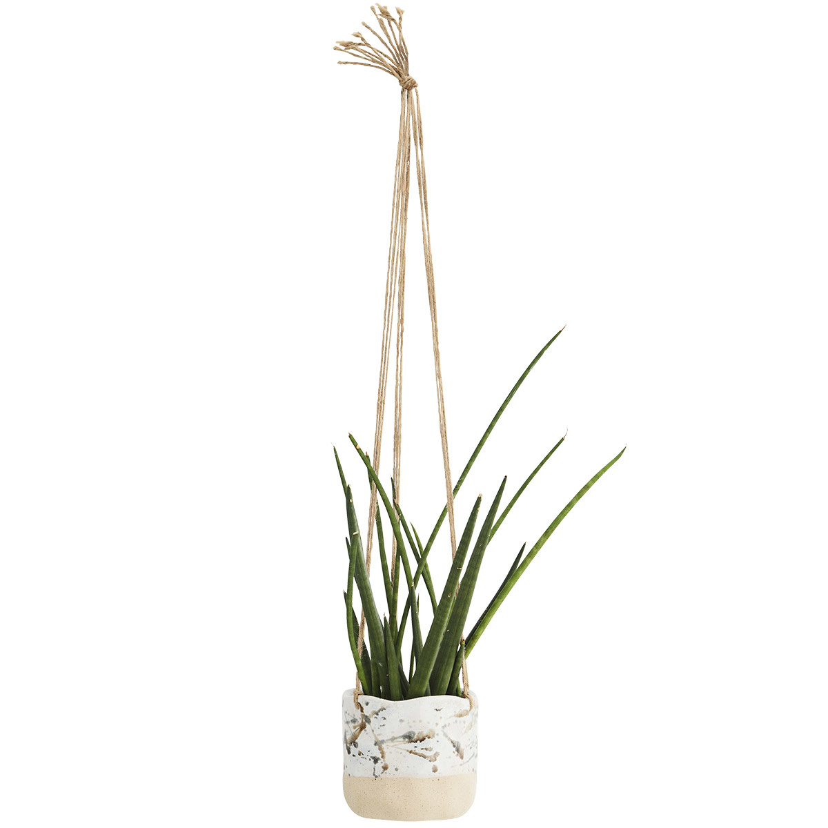 Madam Stoltz-collectie Witte bloempot hangmodel met dessin