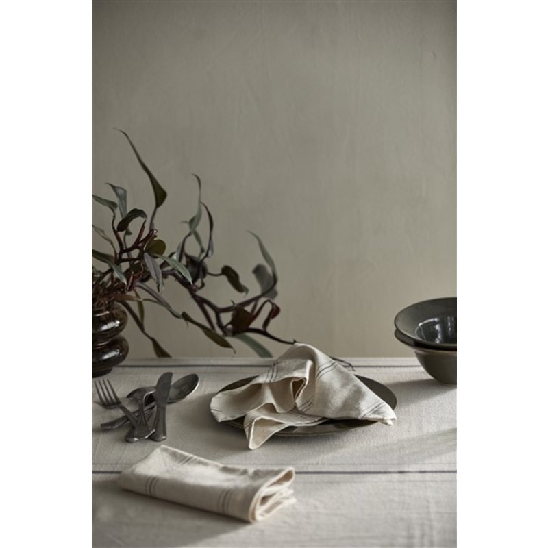 Nordal-collectie MIRA table cloth, sand/grey stripe