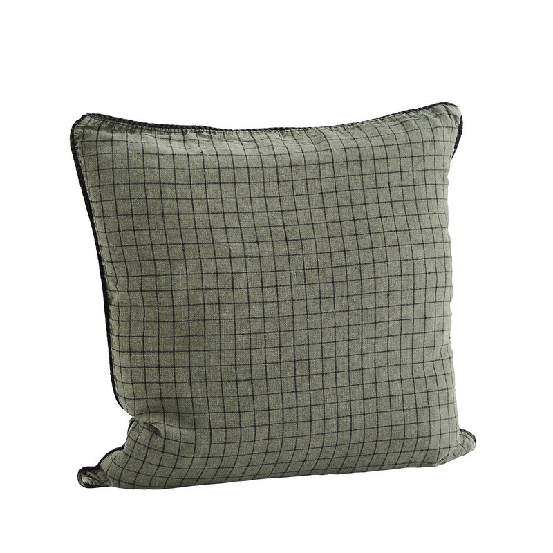 Madam Stoltz-collectie Checked linen cushion cover