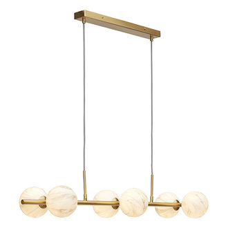 it's about RoMi Hanging lamp Carrara 6-globe, white marble print/gold