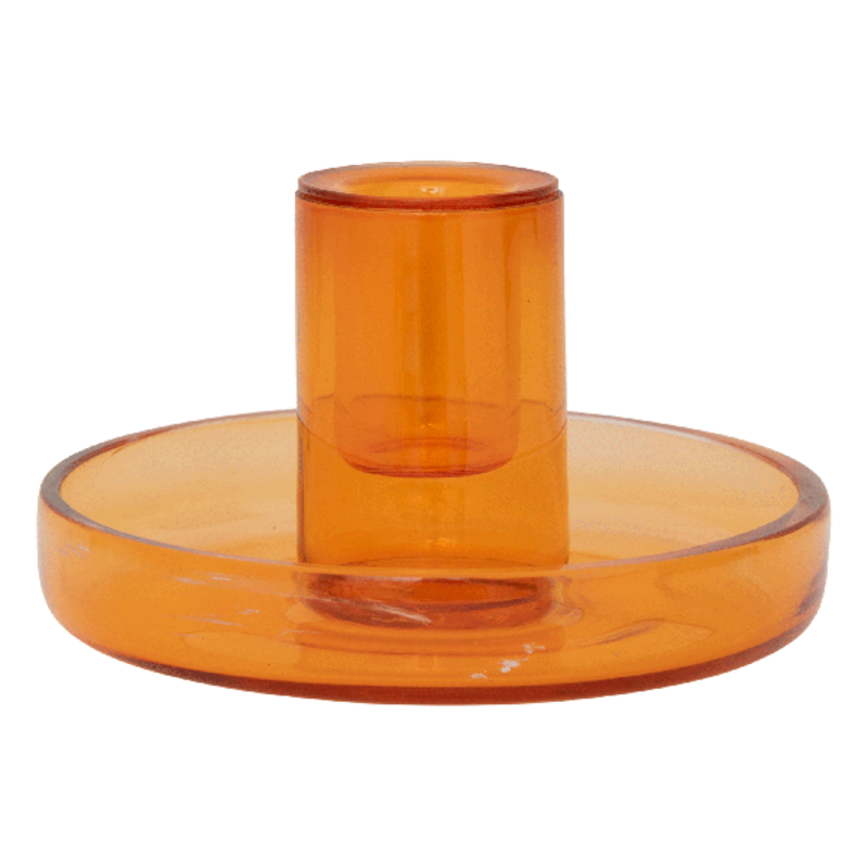 Urban Nature Culture-collectie Candle holder recycled glass Fountain, Apricot nectar