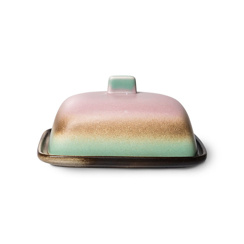 HKliving-collectie 70s ceramics: butter dish, mercury