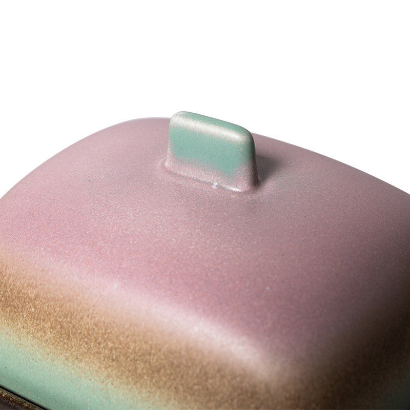 HKLIVING-collectie 70s ceramics: butter dish, mercury