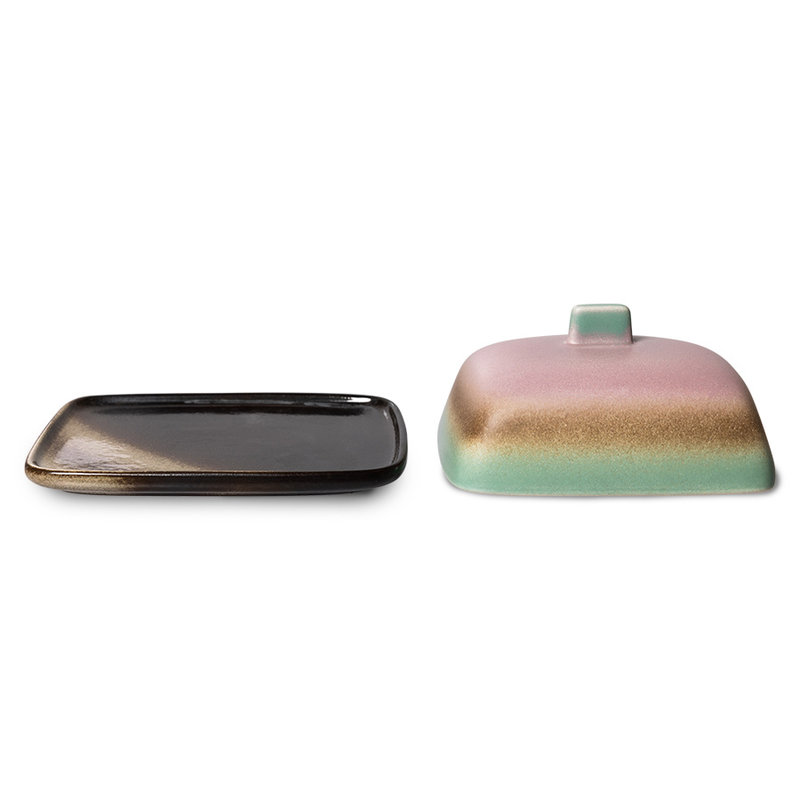 HKLIVING-collectie 70s ceramics: butter dish, mercury