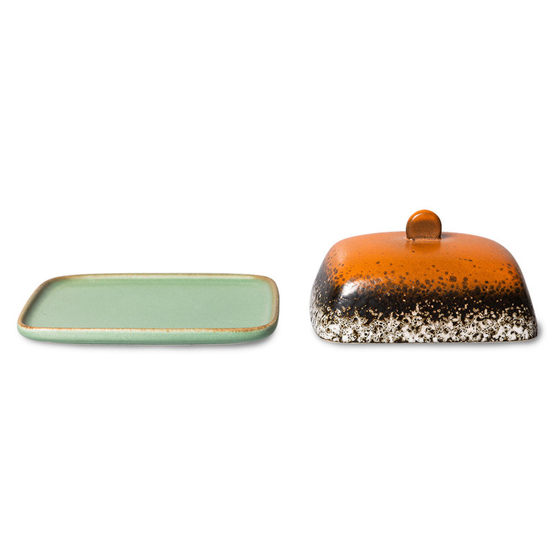 HKliving-collectie 70s ceramics: butter dish, meteor