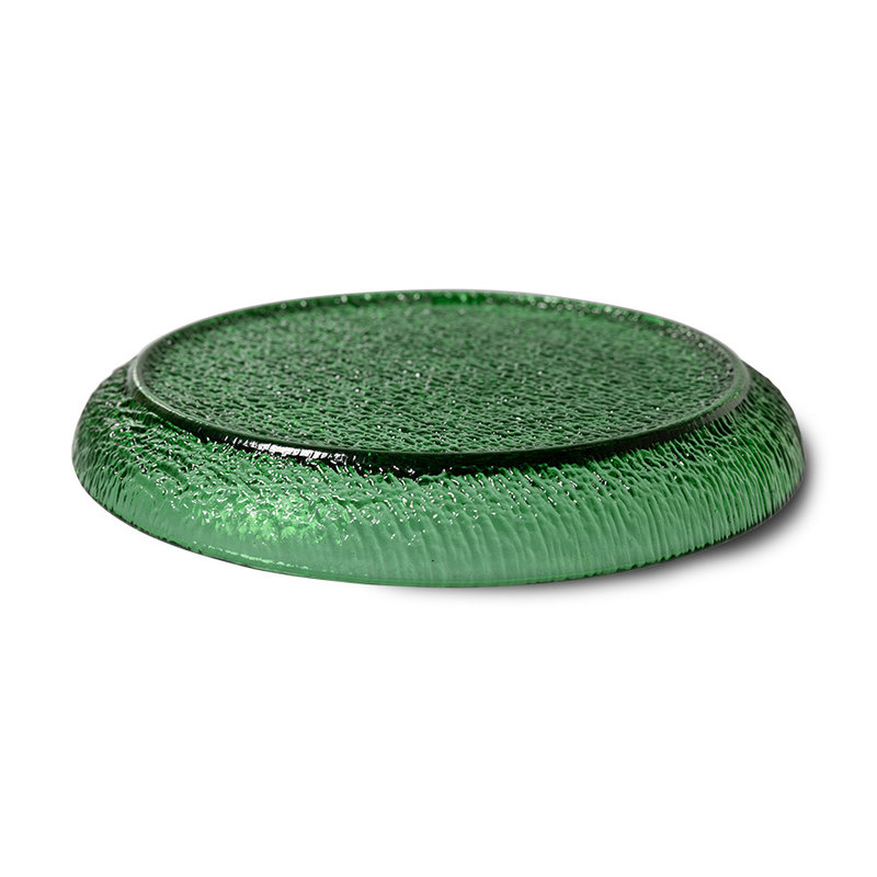 HKLIVING-collectie the emeralds: glass side plate, green