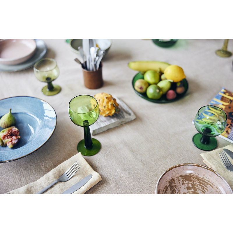 HKLIVING-collectie the emeralds: glass side plate, green