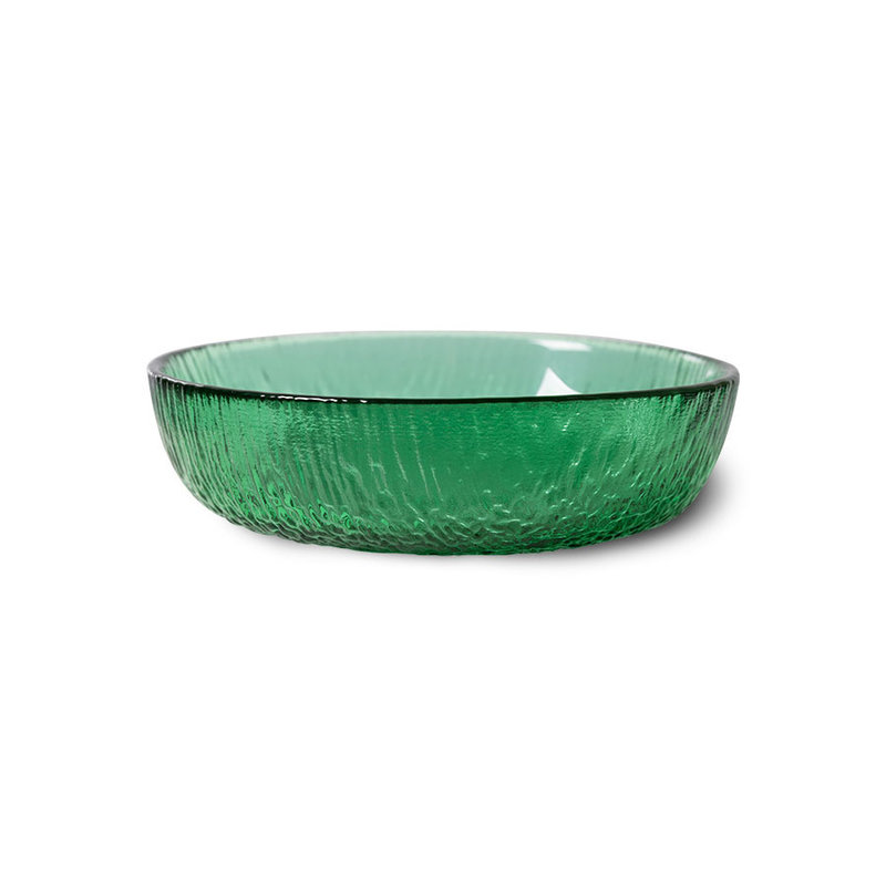 HKLIVING-collectie the emeralds: glass dessert bowl, green