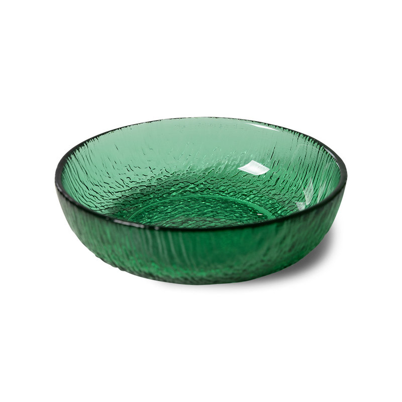 HKLIVING-collectie the emeralds: glass dessert bowl, green